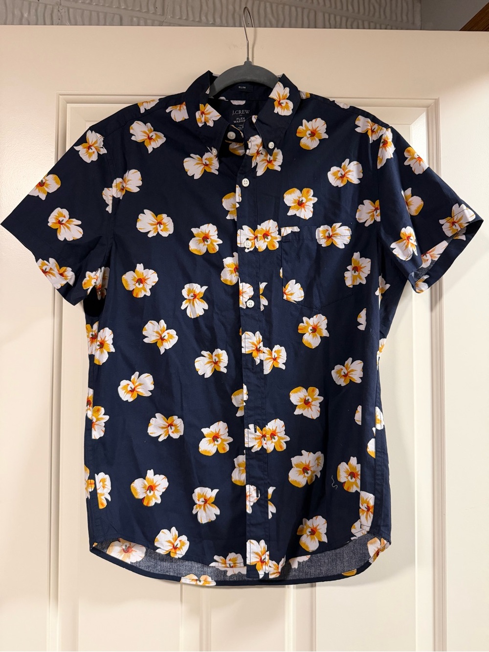 J.Crew Flex Washed Men’s Slim Fit Floral Button Down Shirt Medium T102